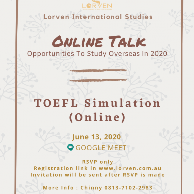 Online Talk and TOEFL Simulation Test (Online)
